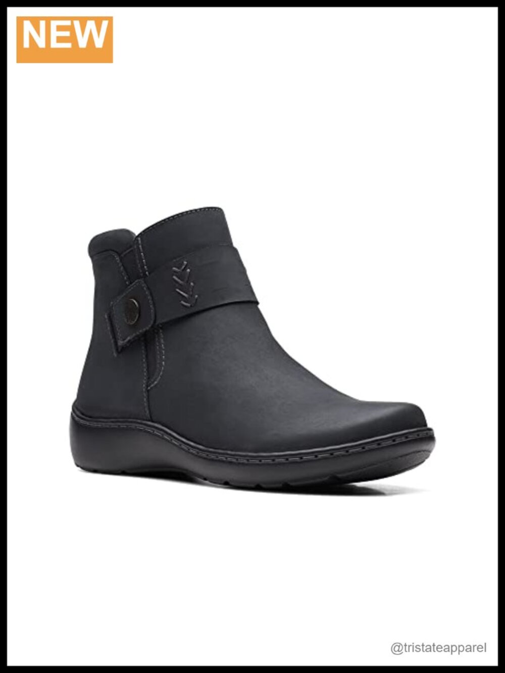 Clarks Women's Cora Rae Ankle Boots Leather Pull-On Comfort Booties